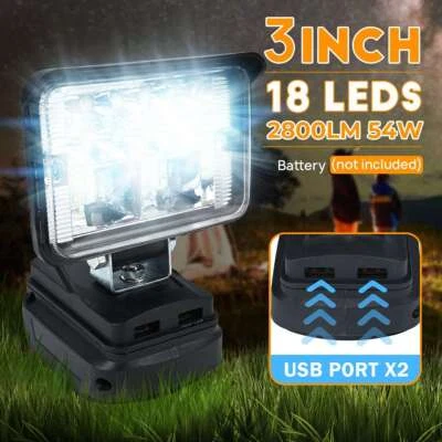 3 inch 18V Li-ion Battery LED Work Light Torch Camping Workshop For Makita - Image 1 of 4