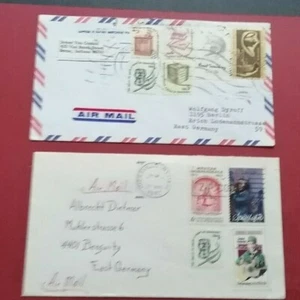 US two COVER , NICE STAPS , to East Germany - Picture 1 of 2
