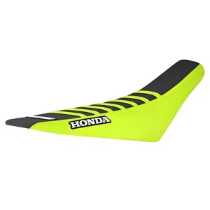 2010-2013 HONDA CRF 250 seat cover NEON YELLOW/ BLK/ NEON YELLOW ribs #45 LOGO - Picture 1 of 5