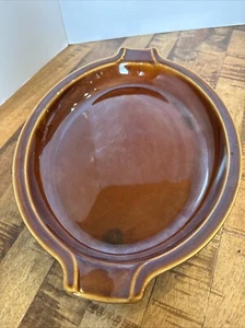 Vintage 13in Hall # 2185 Brown Drip Handled Platter - GPSA - Picture 1 of 3