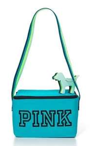 Victoria's Secret Pink Zip-Up BLUE Indigo Cooler Key Chain Dog Lunch Box Bag - Picture 1 of 1