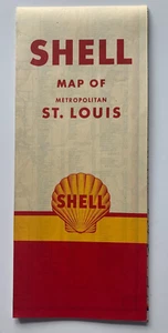 Vintage 1949 Shell Oil Gas Map Metropolitan St Louis MO Missouri pocket road - Picture 1 of 11