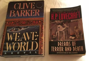 Weaveworld by Clive Barker HC BCE 1987 & Dreams Terror Death Lovecraft PB 1995 - Picture 1 of 9