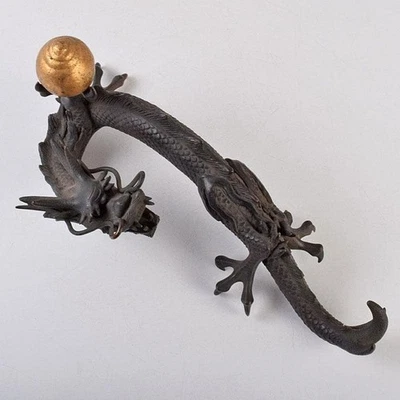 Estatua de bronce DRAGÓN antigua escultura japonesa estatuilla figura de metal 14,8 pulgadas Foto 1 de 4