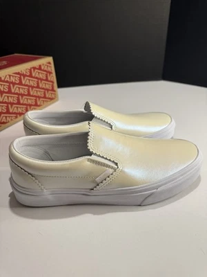 Vans Clásico Sin Cordones - Cuero Gamuza Perlado - W 9.5/M 8 - ¡Nuevo!! Foto 1 de 4