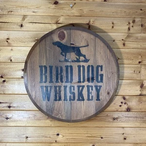 Vogel Hund Kentucky Bourbon Whiskey Holzfass Top Werbeschild 2015 Bar - Bild 1 von 6