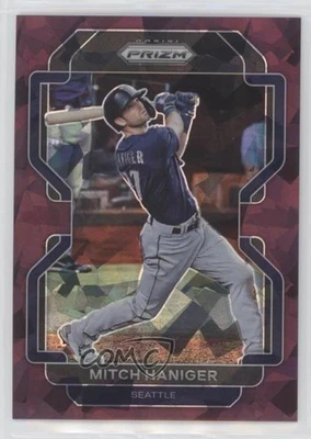 2022 Panini Prizm Burgundy Cracked Ice Prizm /25 Mitch Haniger #65 - Image 1 of 2