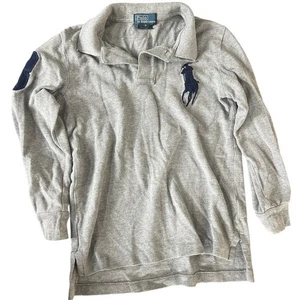 Polo Ralph Lauren Size 6 Long Sleeve Gray Large Logo - Picture 1 of 6
