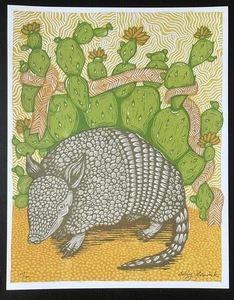 Impresión artística de cactus armadillo y Opuntia por Just A Jar (Bobby Rosenstock) - Imagen 1 de 1