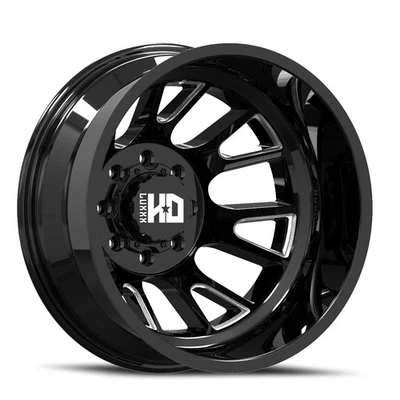 20x8.25 Luxxx HD LHD37 Gloss Black Milled DUALLY REAR Wheel 8x200 (-192mm) - Image 1 of 4