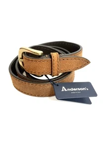Anderson’s Gürtel Herren Slim Leder Braun Gr. 95 / 36 Made In Italy Smart Neu 1” - Bild 1 von 7