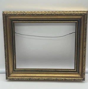 Vintage Art Frame Wood Gold Gilt 11" x 13" Fits 7" x 9" No Glass - Picture 1 of 19