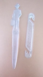 1950's  Fuller Brush Letter Opener Coilzit Cord Hook Vintage Clear Plastic Tools - Picture 1 of 6