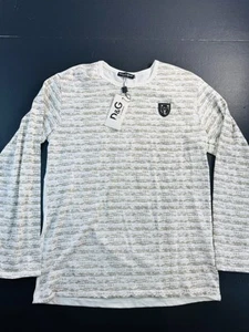 DOLCE & GABBANA Camicia Uomo Manica Lunga Bianco Monogramma Tg 2XL Stampa Grafica D&G - Foto 1 di 9