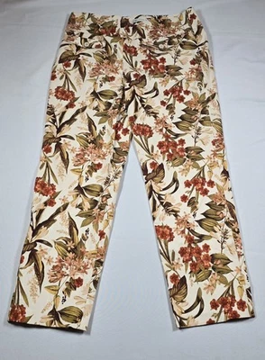 Cato Womens Size 14 Mid- Rise Pull On Floral Stretch Pants NWOT - Image 1 of 4