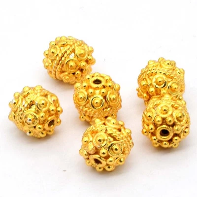 20 PIEZAS CUENTAS BALI COBRE MACIZO 11MM CHAPADO EN ORO 18K B 19 Foto 1 de 4