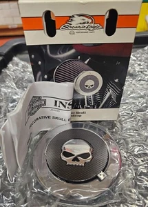 Screamin Eagle Harley Skull Heavy Breather Air Cleaner End cap Medallion Touring - Picture 1 of 6