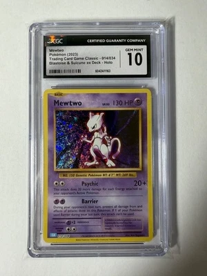 *CGC 10* #14/34 Mewtwo Holo 2023 Pokémon TCG Classic Blastoise & Suicune ex Deck - Image 1 of 4