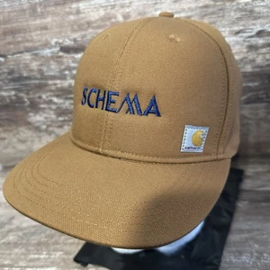 Carhartt SnapBack Adjustable Hat Brown “SCHEMA” Embroided Patch Logo Damaged - Picture 1 of 8