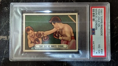 1951 Topps Ringside #44 Tony Zale vs. Marcel Cerdan PSA 4 VG-EX - Image 1 of 2