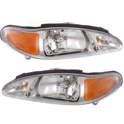 Driver and Passenger Side Headlights For Ford Escort 97-02 Halogen w/ Bulb/s - Image 1 of 4