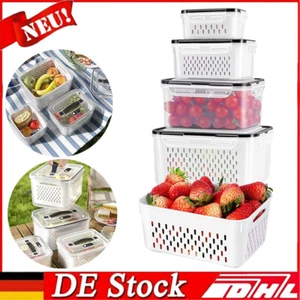 4X Kühlschrank Organizer Set Aufbewahrungsbox Vorratsbehälter Frischhaltedose - Bild 1 von 15