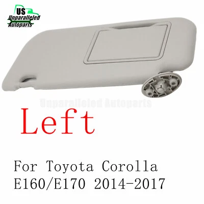 Sun Visor With Makeup Mirror Gray Left Driver Side For Toyota Corolla 14-2016 US - Image 1 of 4