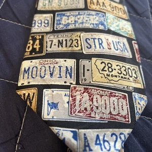 Structure Men’s Necktie Toe USA License Plates Automotive 58 X 3.75” Travel - Picture 1 of 6