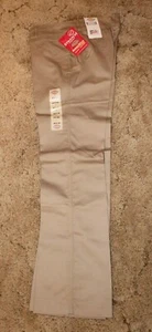 Dickies Girl's School Uniform Flare Flat Front Wide Band Khaki Sz 7 Jr 31"x31.5" - Picture 1 of 10