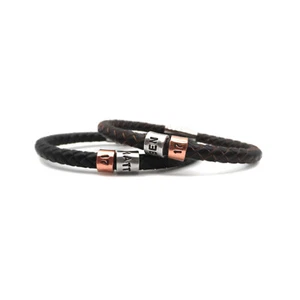 17th Birthday Gift - Personalised Leather Bracelet - Son Brother Grandson Boys - Picture 1 of 10