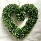 1/2 x Artificial Heart Green Leaves Wreath Boxwood Front Door Wall Party Décor