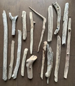 16 Piece Mixed Driftwood Craft Supplies Drift Wood 5-1/2” - 17” - Picture 1 of 7