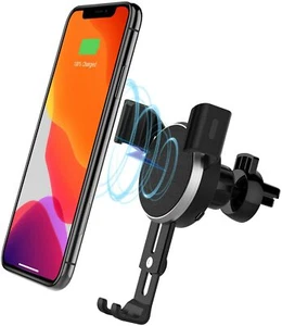 Caricabatteria auto 10 W Qi Wireless Charger supporto cellulare auto per iPhone Samsung IT - Foto 1 di 8