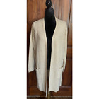 Fortune + Ivy, Beige & White Long Cover Up Cardigan, Size XL