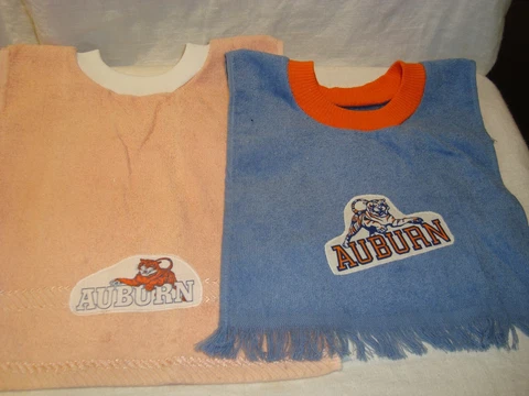 Auburn University Tigers Hand Crafted Handmade/Tea Towel Children's/Baby Bib Cover