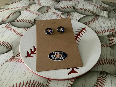 Houston Astros Stud Earrings NWT Cover