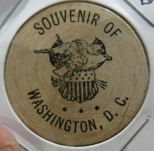 Vintage Souvenir of Washington D.C. Wooden Nickel - Token DC - Picture 1 of 2