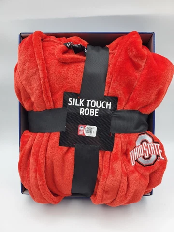 Ohio State Buckeyes Men's L/XL Bathrobe NCAA Throw Blanket Sleep Robe NIB Cover