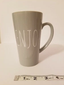 Enjoy 16 oz. Grauer Keramik großer Becher mit Griff Kaffee Latte inspirierende Neuheit - Bild 1 von 2