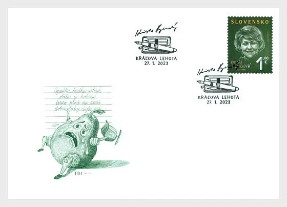 slovakia 2023 slovaquie Krista Bendova 1923 1988 Author literature woman 1v FDC - Image 1 of 1