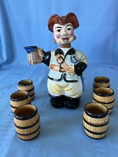 Vintage Nikoniko Swashbuckler & 6 Barrels Ceramic Decanter Set