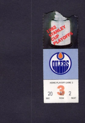 1982 OILERS VS KINGS PLAYOFF GAME 5 WAYNE GRETZKY TICKET STUB 4/13/82 1 GOAL, - Image 1 of 2