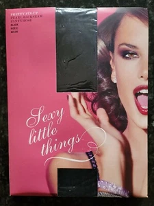 Victoria's Secret Pantyhose Black Pearl Backseam Size C Sexy Little Things rare - Picture 1 of 6