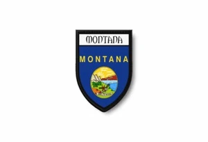 PATCH PATCHES EMBLEM IRON ON GLUE PRINT FLAG world crest usa montana - Picture 1 of 1