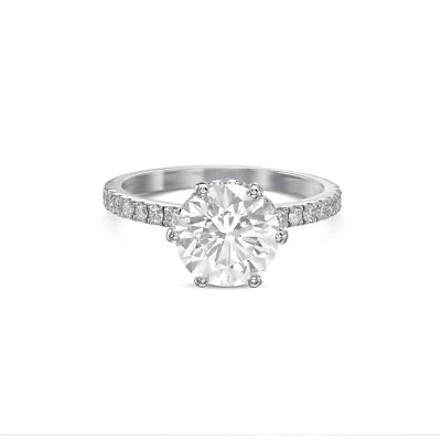 Anillo 14k F VVS2 3,20 quilates diamante creado en laboratorio certificación IGI regalo para ella Foto 1 de 4