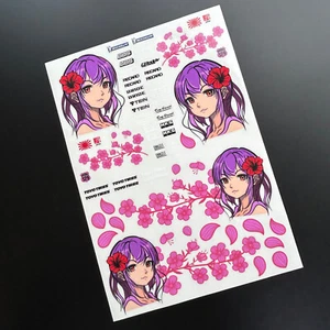 RC 10th 1:10 scale JAPANESE ITASHA drift anime manga stickers decals set 1 - Picture 1 of 6