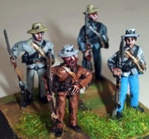 SGTS MESS CS4 1/72 Diecast ACW Confederados de pie con facilidad-cuatro soldados - Imagen 1 de 1
