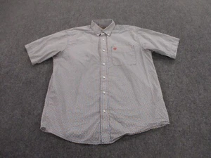 Ariat Shirt Mens M Orange Blue Diamond Abstract Western Business Outdoors Adult - Picture 1 of 10