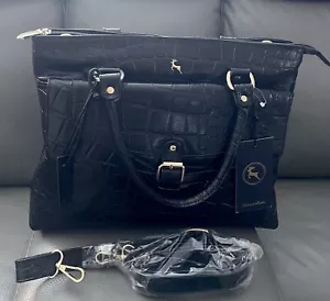 Ashwood Black Croc Tote Bag With Detachable Shoulder Strap. BN - Picture 1 of 10