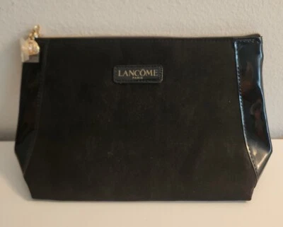 Cosmetic Makeup Pouch Bag LANCOME Black Suede  Trousse 10"Lx6.5"Hx3.5"W- NEW! - Image 1 of 4